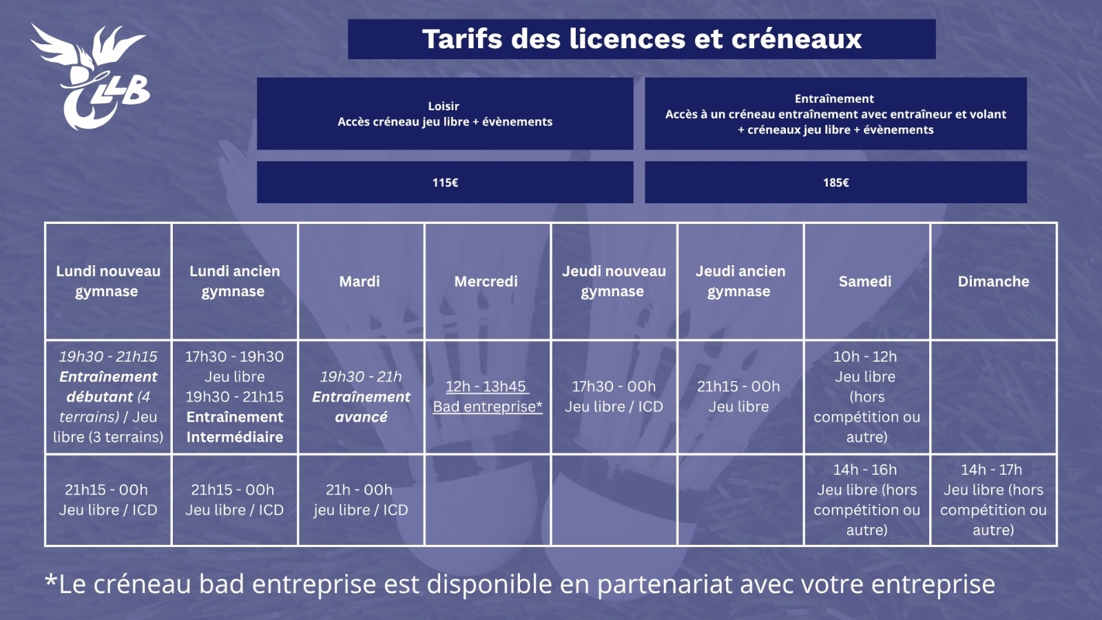 Licences 2026 - 2027